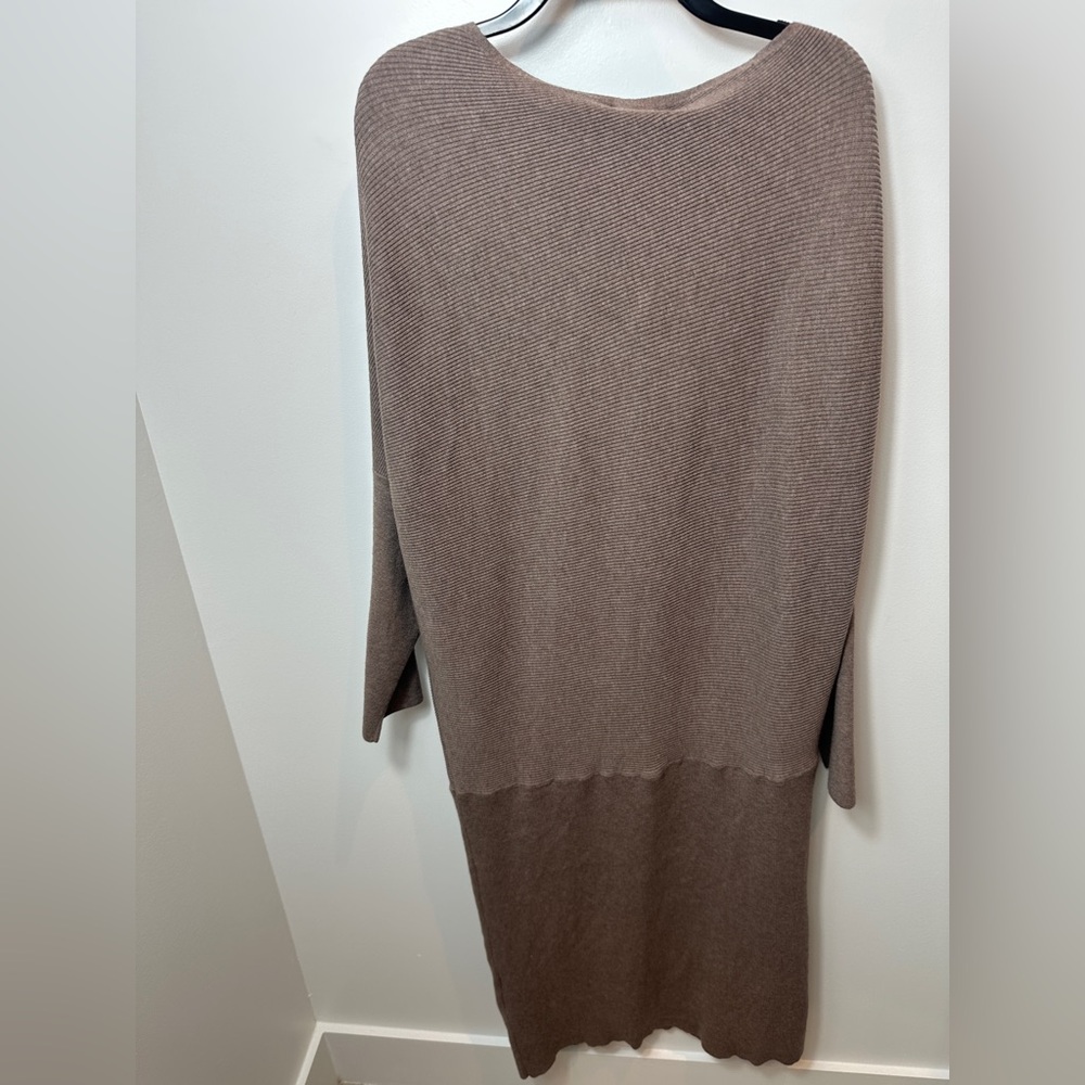 Banana Republic Women’s Ribbed Knit Sweater Dress Dolman Sleeve Size XXL Beige